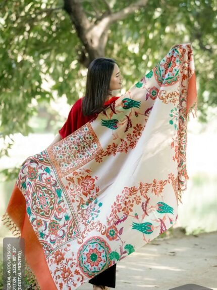 Digital Printed Handloom Shawl || DPS-62